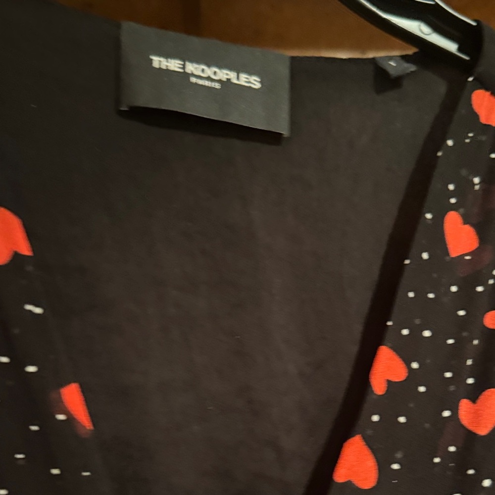 The Kooples Black Dress with Red Heart Motif